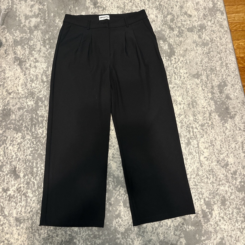 Princess Polly Black Wide-Leg Trousers